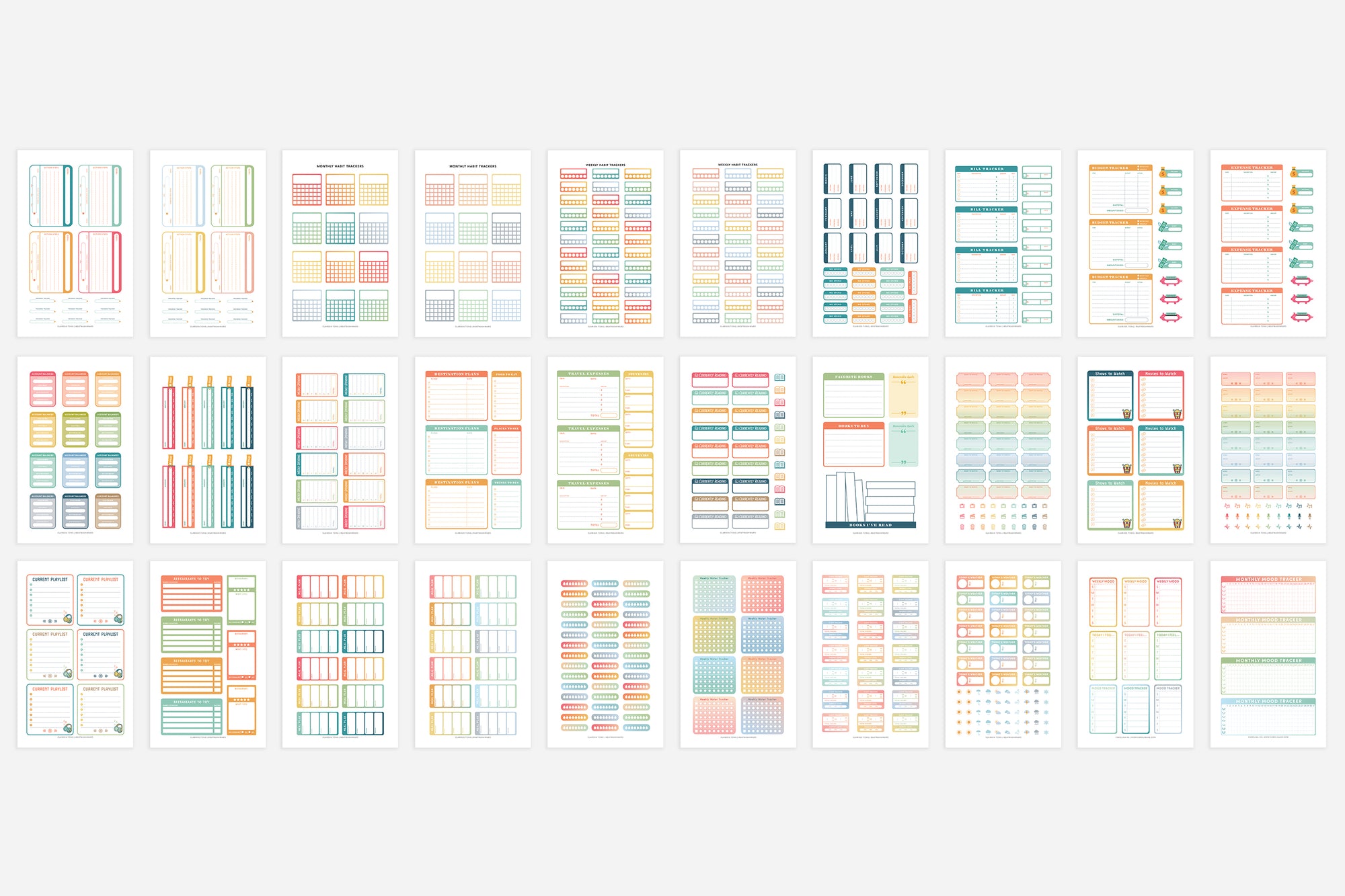 Digital Functional Trackers Sticker Book - Passion Planner