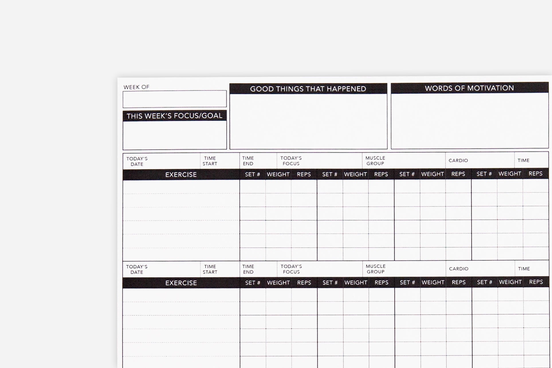 Workout Tracker - Passion Planner