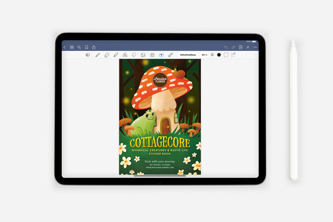 Digital Cottagecore - Whimsical Creatures and Rustic Life Sticker Book - Passion Planner